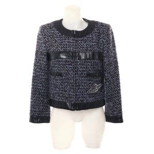 Chanel tweed and leather jacket